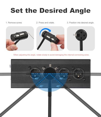 XLR Right Angle Adapter 3 Pin 90 Degree Rotatable XLR Female Connector for DIY Microphone Audio Cable 4PCS - style: Kinweistex 3 Pin 90 Degree Rotatable XLR Female Connector