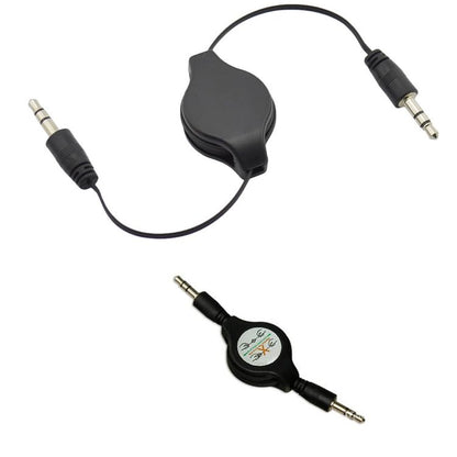 2 Pack Retractable 3.5mm Aux Cable 2.5 Feet Aux Cord Adjustable TRS 3.5mm Audio Cable Male to Male Stereo Auxiliary Input Adapter for Headphone Headset Car Stereo Unit Speaker Amplifer Phone