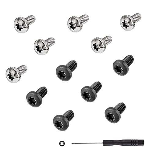 Replacement Headband Screws for Beats Studio 3, Studio 2, Studio 1.0, B0500 B0501, Studio Pro Headphone Headband Screws, Alloy Steel, Screwdriver Included 12pcs(6 Silver+6 Black)