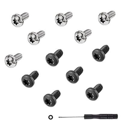 Replacement Headband Screws for Beats Studio 3, Studio 2, Studio 1.0, B0500 B0501, Studio Pro Headphone Headband Screws, Alloy Steel, Screwdriver Included 12pcs(6 Silver+6 Black)
