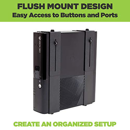 HIDEit Uni-MW Xbox 360 Wall Mount & Xbox One Wall Mount – Black Heavy Duty Steel Adjustable Holder Stand, Fits Set-Top Boxes, Cable TV Boxes, Satellite Receivers & More - size: Medium Wide