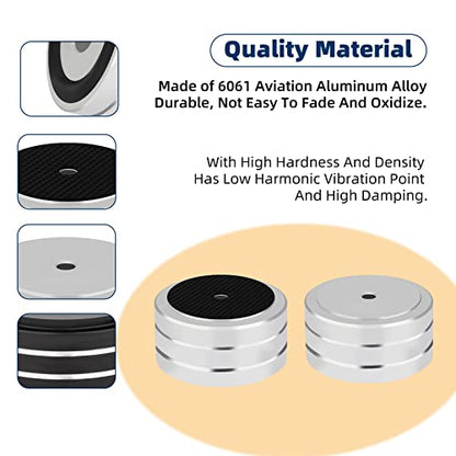 4Pcs Audio Isolation Feet Load 400KG Anti Vibration Pads 40 * 20mm(Silver) | Aluminum Hifi Isolation Footer with Threaded Screw&Adhesive fit Speaker/amplifier/turntable/subwoofer/Record Player/Equipment - color: Sliver