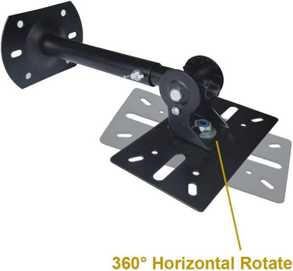 Speaker Wall Ceiling Mount Bracket w/Adjustable Swivel Tilt, Hold up to 66lbs, Retractable Telescopic Arm for Home Surround Sound System Bookshelf Satellite Speakers (2 Packs Black)