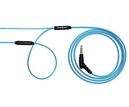 Symphonized ALN 2.0 Premium Genuine Wood In-ear Noise-isolating Headphones|Earbuds|Earphones with Innovative Shield Technology Cable and Mic (Metallic Blue) - color: Metallic Blue
