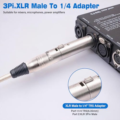 SINUS LIVE 4 Packs XLR Female Male to 1/4" TRS Adapter, Balanced XLR to Quarter Inch - color: Silver
