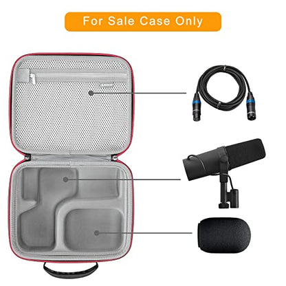 RLSOCO Hard Case Compatible With Shure MV7X / MV7+ / MV6 / MV7 / MV7i Podcast Dynamic Microphone & Shure SM7B / SM7dB Vocal Dynamic Microphone - color: Black