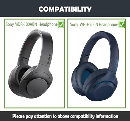 WH-H900N Earpads and Headband Cushion for Sony MDR-100ABN WH-H900N Headphones Ear Cushions with Protein Leather and Memory Foam
