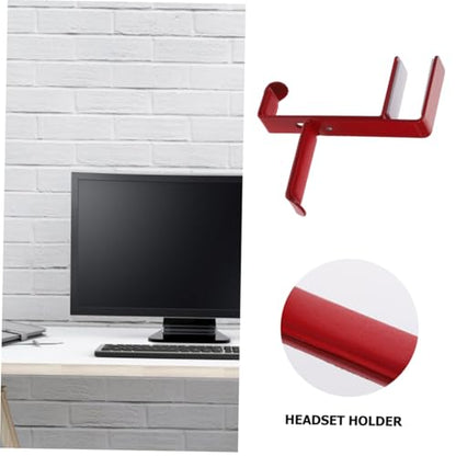 POPETPOP Headphone Hanger Bracket Hanger Holder Earphones Hook Headphones Headphone Stand Clamp Headphone Mount Stand Headset Hanger Mount Headphone Supporting Bar Headset Stand Alloy Red - color: Red