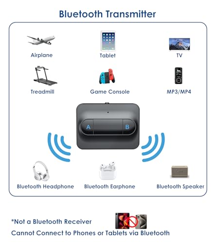 Bluetooth Transmitter for TV to 2 AirPods/Headphones Dual Link
