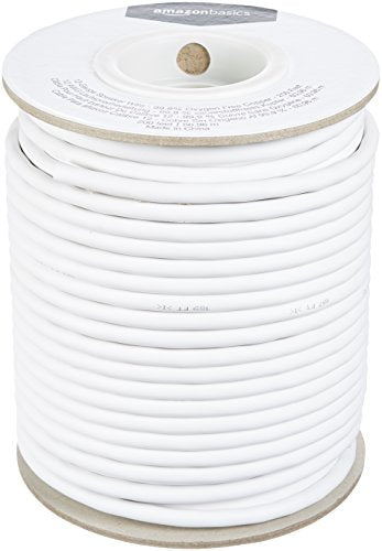 Amazon Basics 12- Gauge Speaker Wire Cable, 99.9% Oxygen -Free Copper, 200-Foot, White - size: 200-Foot, style: 12-Gauge