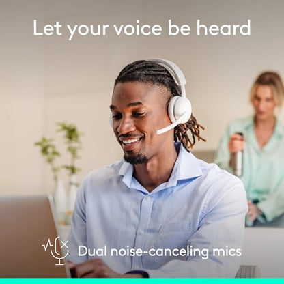 Logitech Zone Wireless 2 ES Noise Canceling Headset - Off-White | Adaptive Hybrid, Bluetooth connectivity, noise-canceling technology, Wireless - color: Off White, style: Wireless