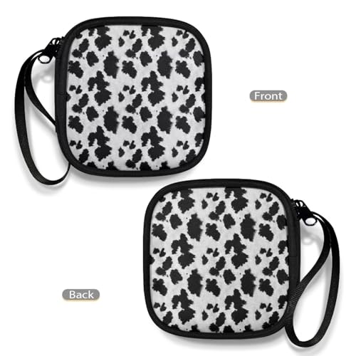 Black Cow Carrying Earphone Case Pouch Storage Bag Holder-Earbud Case Headphones Storage Bag Pouch for Headphone, Bluetooth - color: Black Cow