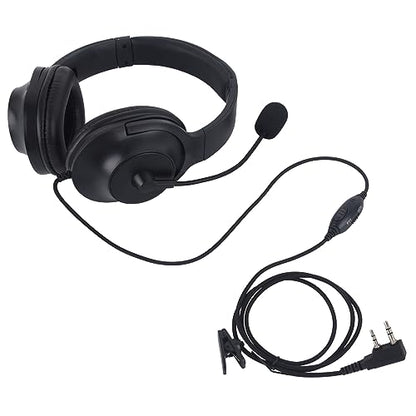 uv-5r Walkie Talkie Over The Ear Earpiece Boom Mic Microphone 2 Pin K1 Overhead PTT VOX Headset for Retevis Baofeng Kenwood Ham Radio(Fiber Fabric Braided Cable,Binaural)