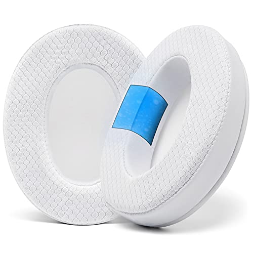 WC Freeze - Cooling Gel Earpads for ATH M50X / SteelSeries Arctis/HyperX | Made by Wicked Cushions | Fits SteelSeries Arctis, ATH M50X, Turtle Beach Stealth & More. Cooler for Longer | White - color: White