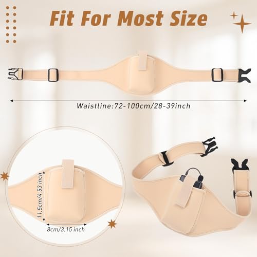 1 Pack Mic Belt Waist Strap Breathable and Stretchy Microphone Belt Holder Waistband Bag Case Carrier Pouch for Fitness Instructors, Theater, Speakers(Beige) - color: Beige