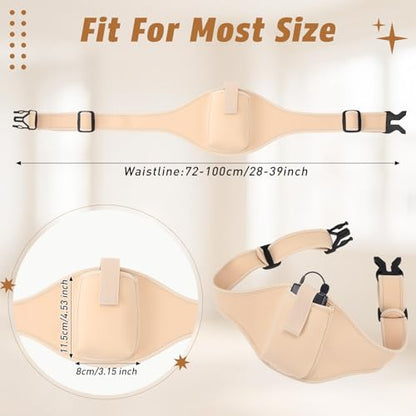 1 Pack Mic Belt Waist Strap Breathable and Stretchy Microphone Belt Holder Waistband Bag Case Carrier Pouch for Fitness Instructors, Theater, Speakers(Beige) - color: Beige