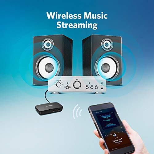 Anker Soundsync A3352 Bluetooth Receiver for Music Streaming with Bluetooth 5.0, 12-Hour Battery Life, Handsfree Calls, Dual Device Connection, for Car, Home Stereo, Headphones, Speakers (Renewed)