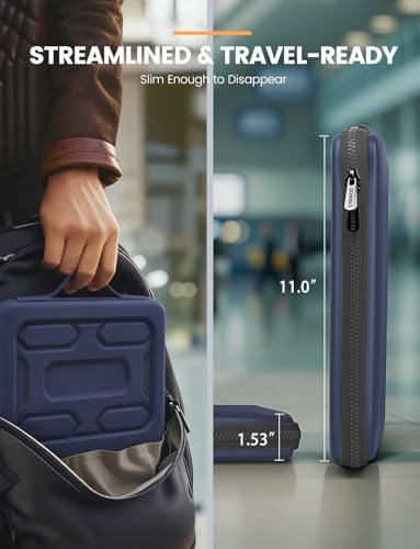 DOMISO 14 inch Laptop Sleeve with Handle Shockproof Computer Bag Waterproof EVA Protective Carrying Case for 14" ThinkPad E480/Yoga 920/13.5" Microsoft Surface Book/HP Pavilion 14 Stream 14,Dark Blue - color: Dark Blue, size: 14 inch