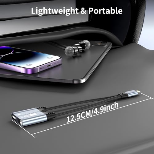 Magnetic Lightning to 3.5mm Headphone Jack Adapter,[Apple MFi Certified] 2 in 1 iPhone Headphone Adapter Aux Audio and Charger Adapter,iPad Headphone Adapter Charging Cable Splitter for iPhone 14 13 - color: Blue