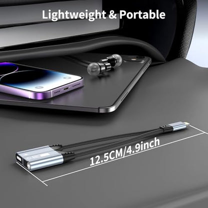 Magnetic Lightning to 3.5mm Headphone Jack Adapter,[Apple MFi Certified] 2 in 1 iPhone Headphone Adapter Aux Audio and Charger Adapter,iPad Headphone Adapter Charging Cable Splitter for iPhone 14 13 - color: Blue