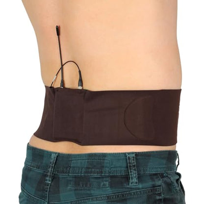 URSA Waist Strap - Ultra Slim, Breathable & Stretchy Microphone Transmitter Straps. Compatible with Most Transmitter/Receivers (Brown, Large Waist - Big Pouch) | Ultra Slim, Breathable & Stretchy Microphone Transmitter Straps, Compatible with Most Transmi