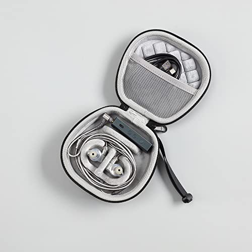 Hard Portable Protective Shell Skin Carrying Case for in-Ear Earphone Bag Decoding Headphone Amplifier Storage Box Cover (Black) - color: Black