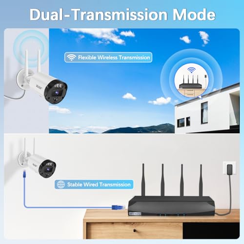 Wireless Security Camera System, Home WiFi Video Surveillance Systems | No Monthly Fees, 5MP HD, 130° Wide Angle, 2-Way Audio, 90FT Night Vision, Motion Detection - style: 5MP 6-Cams 3TB【60-Day Storage】