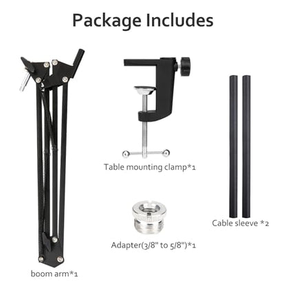 For Fifine K688 Boom Arm - Adjustable Microphone Arm with Cable Management, Mic Arm with 3/8'' to 5/8'' Adapter Compatible with Most Microphone - color: Fifine K688 boom arm