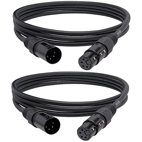 CNCESS 4-Pin XLR Male to Female Balanced Extension Cable, 6 ft, 2-Pack - size: 6 Feet, 2-Pack