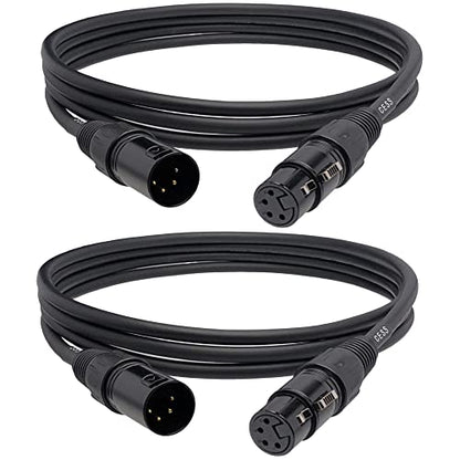 CNCESS 4-Pin XLR Male to Female Balanced Extension Cable, 6 ft, 2-Pack - size: 6 Feet, 2-Pack