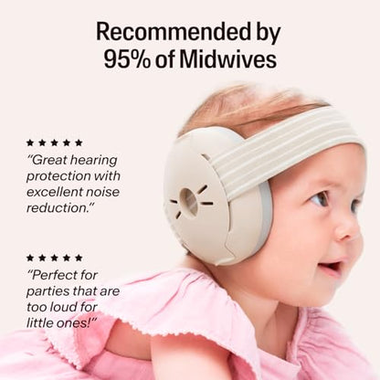 Alpine Muffy Baby Ear Muffs Noise Protection | Toddler Ear Protection | For babies up to 4 years | 24dB Sound Reduction | Baby Hearing Protection | Noise Reduction | Baby Essentials New Mom Gifts - color: Sand