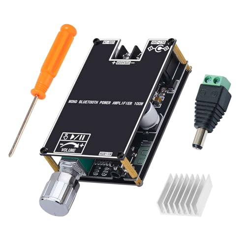 ZK-1001B Bluetooth 5.1 Audio Amplifier Board with 100W Mono,DC 7-24V Mini Audio Power Amplifier Module,Bluetooth/AUX/USB Input,with Volume Control,DIY Speaker System Kit for Home Car - size: ZK-1001B