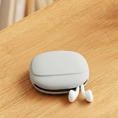 Silicone Storage Bag Portable Headphone Data Cable Charger Storage Box, Wired Headphone Soft Silicone