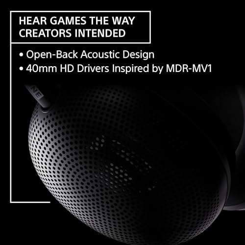 Sony INZONE H6 Air Wired Open-Back Gaming Headset with Mic, Black | Ultra‑Lightweight for All Day Comfort, For PC/PS5/Mobile, Detachable High-Fidelity Mic, Audiophile, USB‑C Audio Box