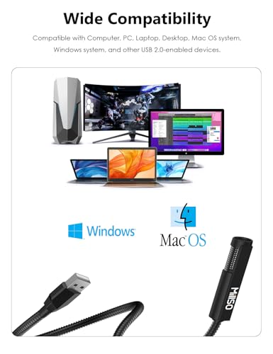 MillSO USB Microphone for Laptop Gooseneck Mini USB Computer Microphone