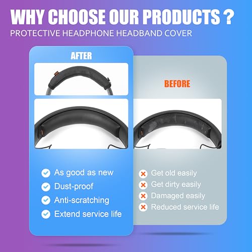 DT 1990 Pro Headband Cover Compatible with beyer'dynamic DT 1990 Pro/DT 1770 Pro/DT 900 Pro X/MMX 200 Headphones Headband Cushion Pad Cover Replacement Headband Protector (Black)