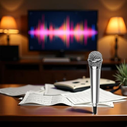 Silver Mini Singing Mic Phone Karaoke Mic Singing 3.5mm Condenser Microphone Mini Handheld Microphone for Mobile Phone Laptop Notebook Handheld Wireless Microphones