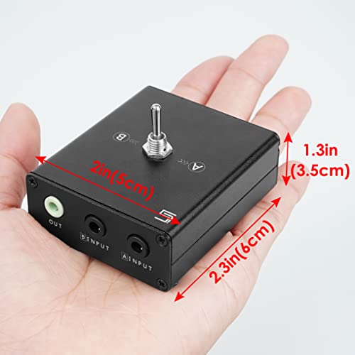 3.5mm Audio Switcher, 2 Input 1 Output / 1 Input 2 Output (2 in 1 Out/ 1 in 2 Out) Mini Headphone Manual Selector Converter Speaker Selector with 47 in 3.5mm Cable, No External Power Required