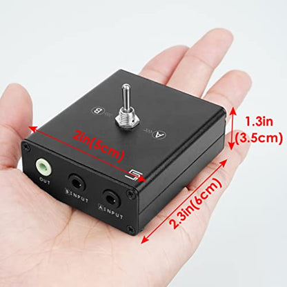 3.5mm Audio Switcher, 2 Input 1 Output / 1 Input 2 Output (2 in 1 Out/ 1 in 2 Out) Mini Headphone Manual Selector Converter Speaker Selector with 47 in 3.5mm Cable, No External Power Required