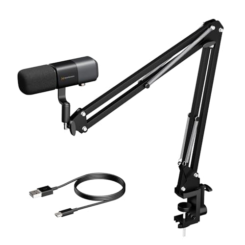 NearStream AM20X USB/XLR Condenser Podcast Microphone with Boom Arm