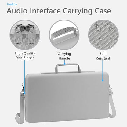 GEEKRIA Audio Interface Carrying Case, Compatible with Akai Professional MPC Live III, EVA Hard Shell Portable Travel Bag (Light Gray) - color: Light Gray