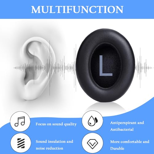 Adhiper Replacement Ear Pads for Bose 700/NC700 Wireless Headphones,NC700 Protein Leather Ear Cushions,Headphone Earpads with Memory Foam (Black - color: Black