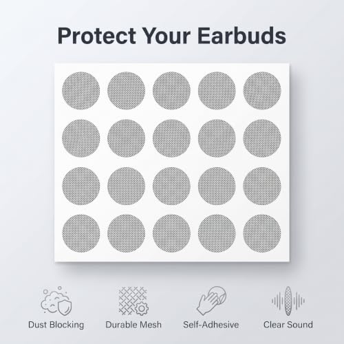 20Pcs/Set Silver Earbuds Filters Earphone Filter Mesh,Earbud and in-Ear Headphones Earphone Protective Filters Earphones Accessories(4mm)