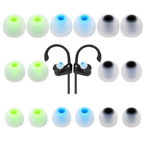 Earbud Tips Soft Anti Slip Washable Reusable Silicone Fit Most In-Ear Earbuds (Inner Hole 3.8mm-5.1mm) 18pcs S M L - color: color-38