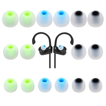 Earbud Tips Soft Anti Slip Washable Reusable Silicone Fit Most In-Ear Earbuds (Inner Hole 3.8mm-5.1mm) 18pcs S M L - color: color-38