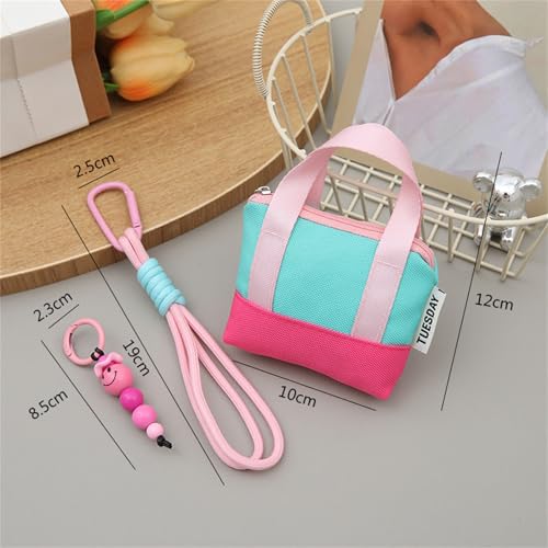 Mini Backpack Case for AirPods 4 2024 AirPods Pro 3, Multi-Functional Pouch Coin Purse Cable Organizer with Strap Hand Strap Keychain Lock, Travel-Friendly Headphone Case for Women Men - color: Pink Backpack