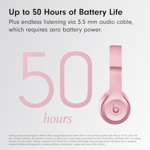 Beats Solo 4 with AppleCare+ for Headphones (2 Years) - Metallic Pink - color: Metallic Pink, style: With AppleCare+
