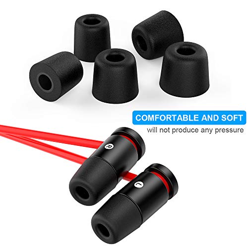 [6 Pairs] Earphone Tips S M L for in Ear Headphones, 12pcs Anti-Slip Silicone Earbud and Memory Foam Ear Bud Tips, Noise Cancelling 5mm-7mm Earbud Tips