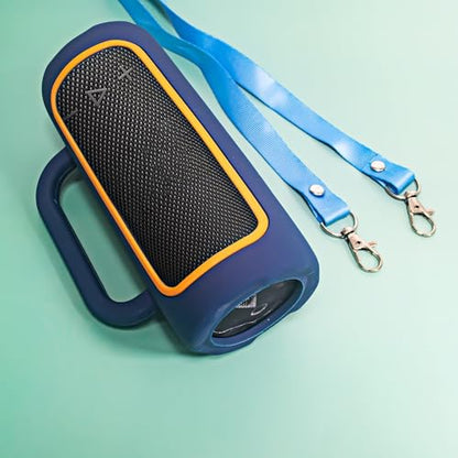 Silicone Case Cover for JBL Grip Portable Bluetooth Speaker, Soft Protective Sleeve Skin Travel Protective Carrying Case Storage Holder with Carabiner and Shoulder Strap (Blue) - color: Blue