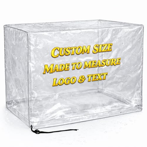 Custom Clear PVC Dust Cover, Transparent Protective Cover, Made to Measure Size, Waterproof & Dustproof, Visible Storage Cover for Equipment & Display